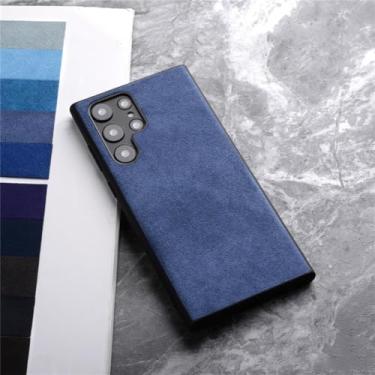 Imagem de Capa para samsung galaxy s24 ultra s23 s22 s21 fe s10 plus note20 capas de telefone de couro, cinza azul, para s22 fe
