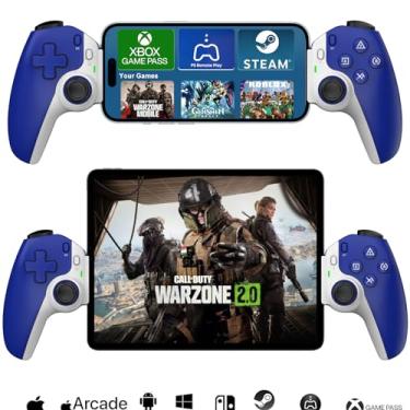 Imagem de Megadream Wireless Controller for iPad, Tablet, iPhone/Android/PC/Switch/PS3/PS4 Gamepad Joystick with Turbo, Supports Mobile Cloud Game, Streaming on PS5/PS4/Xbox/PC, iPhone 15/14, COD, Blue