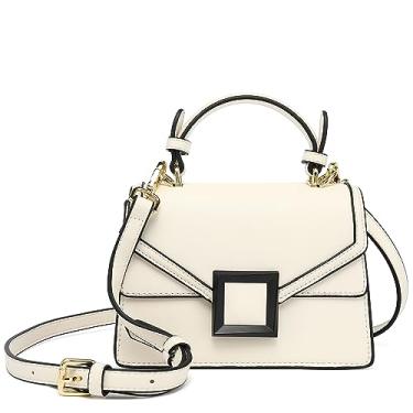 Imagem de Scarleton Bolsas para mulheres, bolsas transversais para mulheres, mini bolsas estruturadas, bolsa de ombro com alça superior, H2077, Off White B, Small