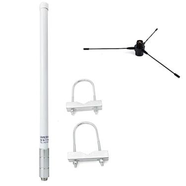 Imagem de Antena base de rádio amador VHF de fibra de vidro 43.2 cm com kit de plano de terra, conector SO239 de 136-174 MHz para transceptor móvel, HT, repetidor, scanners, rádios VHF marítimos