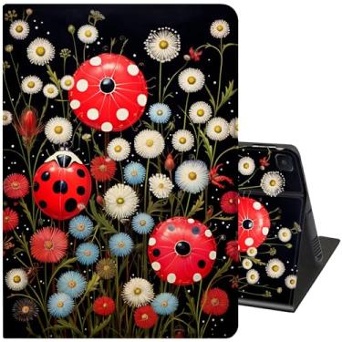 Imagem de Capa para Samsung Galaxy Tab S6 Lite 10,4 polegadas modelo 2022/2020, capa inteligente de couro PU, suporte ajustável com função automática de hibernar e despertar, joaninha com sete estrelas