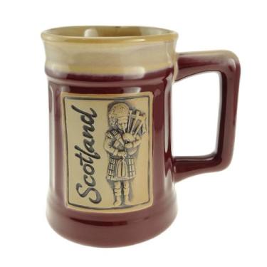 Imagem de Glen Appin Caneca de cerveja de grés canecas de cerâmica da Escócia 595 g (600 ml) (perímetro - vermelho)