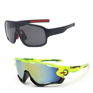 Imagem de Óculos De Sol Ciclismo Esportivo Mtb Uv 400 Kit 2 Unidades-Unissex