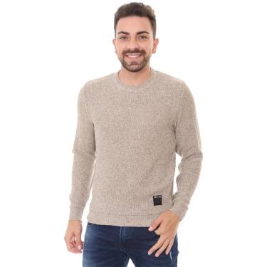 Imagem de Blusa Replay Masculina Tricot Retiline Cáqui-Masculino