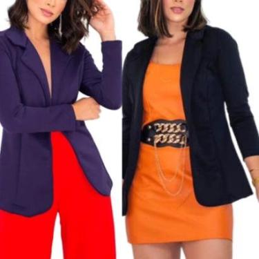 Imagem de KIT 2 BLAZERS FEMININO SOCIAL NEOPRENE ACINTURADO-Feminino
