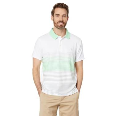 Imagem de U.S. Polo Assn. Camisa polo masculina de manga curta com estampa interloque de poliéster e elastano, Brilho verde, M