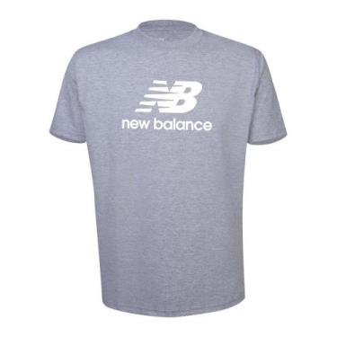 Imagem de Camiseta New Balance Essentials Cinza E Branco Masculino