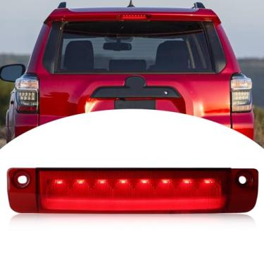 Imagem de BINQIGOO Conjunto de terceira luz de freio de lente vermelha com 9 LEDs, compatível com Toyota 4Runner Highlander Prius Sienna, etc., 3ª lâmpada de freio de LED, montagem alta no teto central traseiro