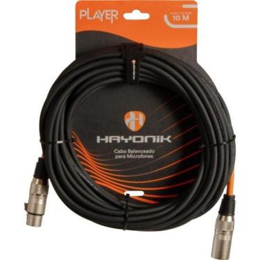 Imagem de Cabo Para Microfone Player XLR(F) x XLR(M) 10m Preto Hayonik [F002]