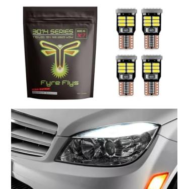 Imagem de Fyre Flys 4 lâmpadas LED sem erros para sobrancelhas para pálpebras para Mercedes Benz W204 C300 C350, branco