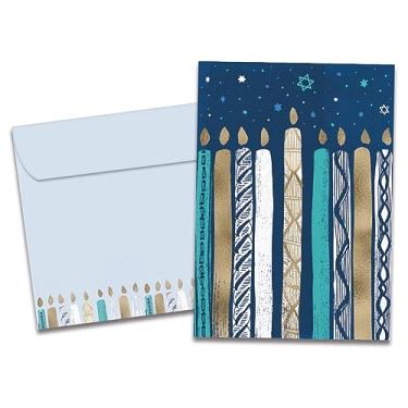 Imagem de Tree-Free Greetings Cartão de felicitações Hanukkah, ecológico, feito nos EUA, papel 100% reciclado, 12,7 x 17,7 cm, velas Menorah (GO63095)