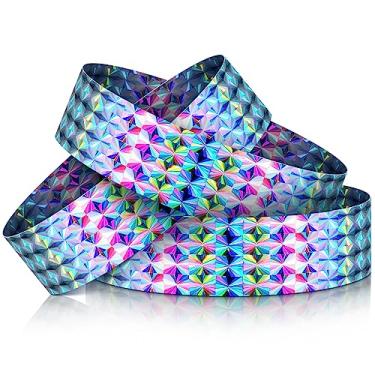 Imagem de Pacote com 500 pulseiras de plástico holográficas de papel à prova d'água para eventos pulseiras neon para parques aquáticos, shows, festivais, festas, conferências, segurança