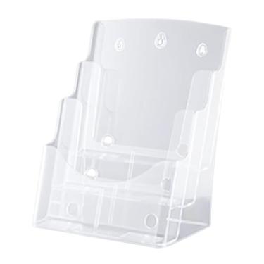 Imagem de menolana Folheto folheto titular acrílico expositor folheto revistas titular do cartão de visita para menu recepção reunião restaurante sinal, 3 camadas 23.5x17.3x32cm