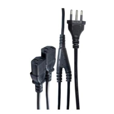 Imagem de Cabo De Força Tripolar Y 3 Pinos 1,80 Metros Para Computador - A.R Var