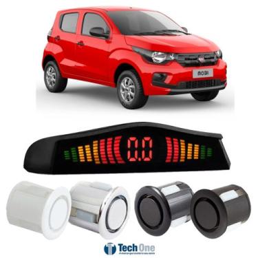 Imagem de Sensor De Estacionamento Ré Display Led Fiat Mobie - Tech One, Branco