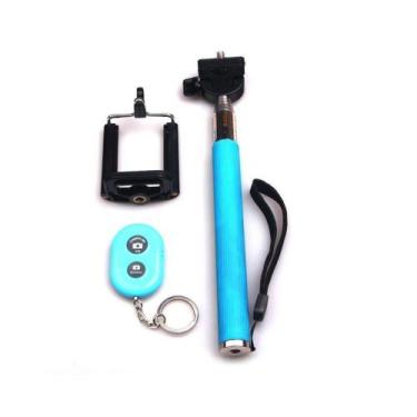 Imagem de Pau De Selfie Com Controle Bluetooth Lt2009 - Azul - Rota 200