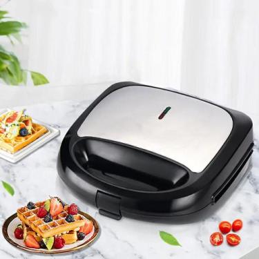 Imagem de Maquina Portátil 3 Em 1 Sanduíches Waffles Donuts Antiaderente Elétric