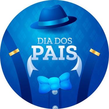 Imagem de Painel De Festa Redondo 1,50x1,50 - Dia dos Pais Azul Retrô Suspensóri