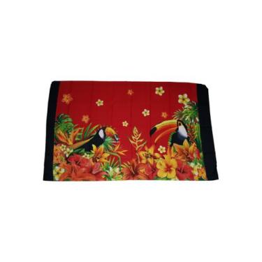 Imagem de Canga de praia Arara/ Tucano em poliéster - Corpo Dourado Moda Praia, 