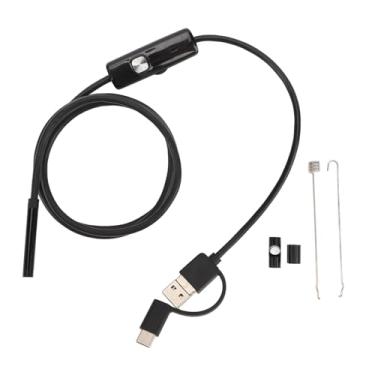 Imagem de Comprimento do Cabo de 3,28 Pés Câmera Endoscópica 3 Em 1 Com 6 Luzes LED Câmera Flexível de Inspeção de Canal de Boroscópio Type C USB para Interface Android