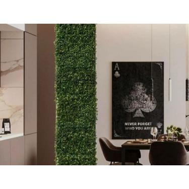 Imagem de 11 Placas de Buxinho artificial 25X25 Aplicação em paredes verticais e