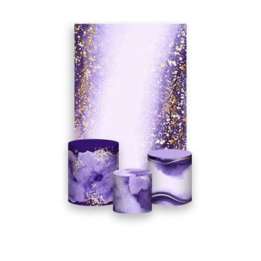 Imagem de Painel De Festa Vertical 1,50 x 2,20 + Trio De Capas Cilindro - Efeito