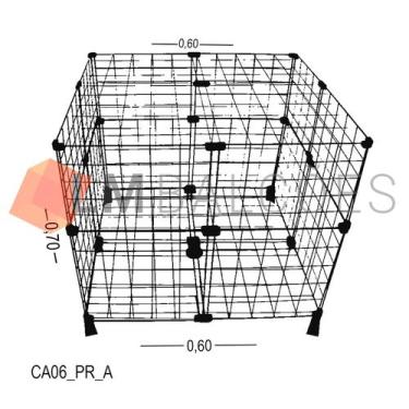 Imagem de Cercadinho Aramado Preto Para Pet - 0,60 x 0,70 x 0,60m - LM Balcoes
