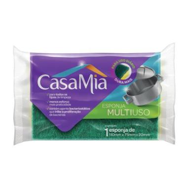 Imagem de Esponja Multiuso Dupla Face Cozinha Louça Uso Diário Casamia, Verde e 