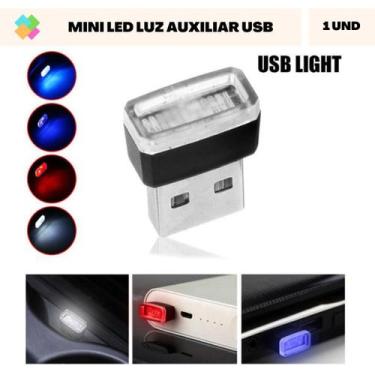 Imagem de Mini LED Luz Auxiliar USB - 1 Und - Led Carro New, Vermelho