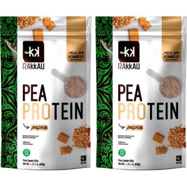Imagem de Kit 2 Pea Protein Paçoca Rakkau 600g - Vegano - Proteína