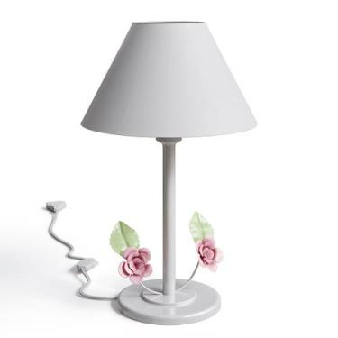 Imagem de Luminária Abajur Infantil De Mesa Abajur Em Ferro Com Flor U - Arte Fe