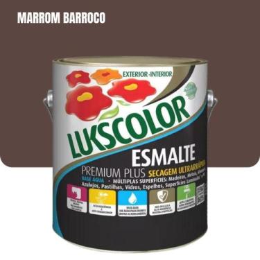 Imagem de Tinta Esmalte Sintético Base Água 3,6l Lukscolor Cores Galão, Marrom B