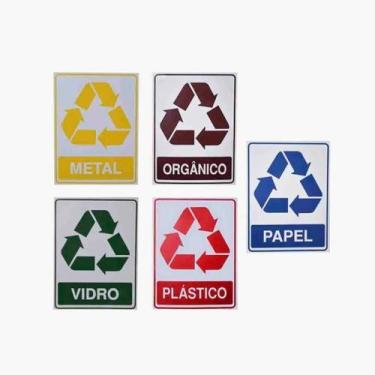Imagem de 10 - Adesivos para Lixeiras - Lixo Reciclável Adesivo Resistente - 10 