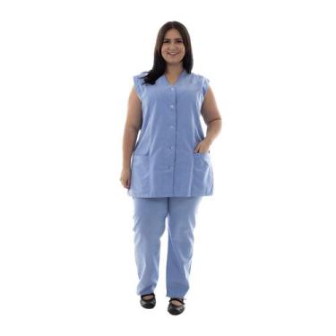 Imagem de Plus Size - Kit com 2 Conjuntos de Colete com Calça em Tecido Algodão 