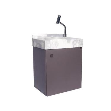 Imagem de Gabinete Banheiro 1 Porta Grafite Trama - Du'Arte Marcenaria, Embutida