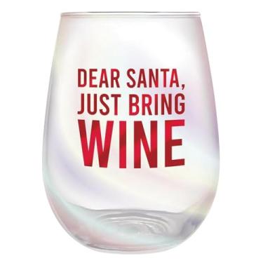 Imagem de Slant Collections Taças de vinho natalinas sem haste, 590 ml, Dear Santa