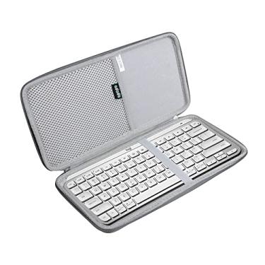 Imagem de Adada Capa rígida de viagem para teclado iluminado sem fio minimalista Logitech MX Keys (cinza)