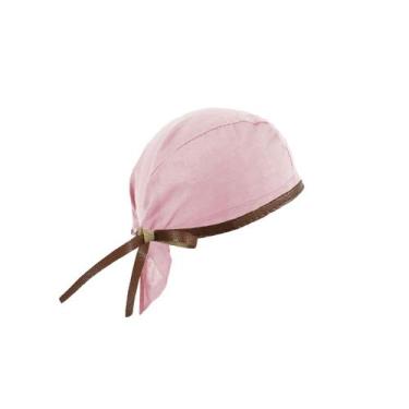 Imagem de Bandana Rosa Couro Marrom Touca Cozinha Confeitaria Doceria - CASACHA