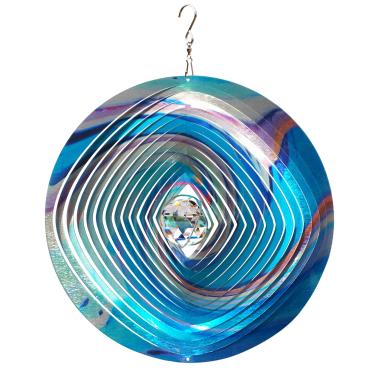 Imagem de FONMY Mandala Wind Spinner com Bola de Cristal 3D de Aço Inoxidável Pendurado Wind Spinner Que Vale A Pena Presente Decoração de Natal Decoração de Jardim Interno/Externo Arte Cinética de Quintal 12"