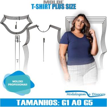 Imagem de Molde T-shirt, Modelagem&Diversos, G1 ao G5, CORREIOS