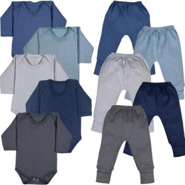 Imagem de Kit 10 Peças Body Bebê E Mijão Pé Reversível Liso Menina - Bebe Maluco