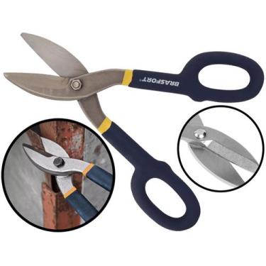 Imagem de Tesoura Corta Chapa Vergalhão Com Lâminas Em Aço Polido Cabo Emborrach