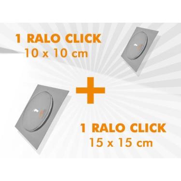 Imagem de Kit 01 un ralo click quadrado 10x10 + 01 ralo 15x15 - Idral