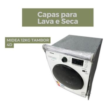 Imagem de Capa lava e seca midea 12kg tambor 4d transparente flex - Capas Flex, 