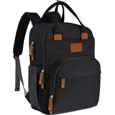 Imagem de Bolsa Mochila Maternidade Donna Laço Bebê LB Kyara Preto - LACO BEBE, 