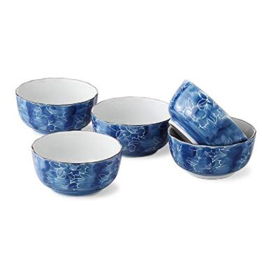 Imagem de Tigela pequena de cerâmica Saikai, diâmetro 4,3 x 0,2 polegadas (11 x 5 cm), flor de chá Arita Waki Yakiyama, tigela pequena, conjunto em uma caixa de cosméticos 52714