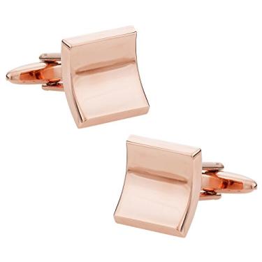 Imagem de Cuff-Daddy Elliptical Squares em tom rosa dourado com caixa de apresentação