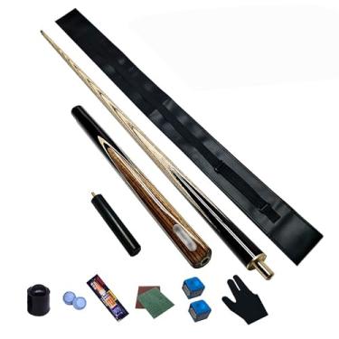 Imagem de Taco de sinuca de madeira de freixo de 147 cm, taco de sinuca, taco de sinuca profissional para esportes de mesa de sinuca, bar de bilhar de madeira (H taco de sinuca + bolsa, 10 mm)