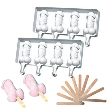 Imagem de 2 Pack Popsicle Molds with Sticks,Novelty Penis Silicone Ice Pop Mold,Funny Cake Pop Mold BPA Free,Reusable Easy Release Homemade Ice Cream Mould para o Juice Yogurt Party Fruit Smoothies