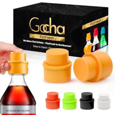 Imagem de Gocha | 2 peças de rolha de garrafa de refrigerante a vácuo | Protetor de Fizz de silicone | Preservador de carbonatação para refrigerantes e bebidas | Tampa de garrafa universal à prova de vazamento